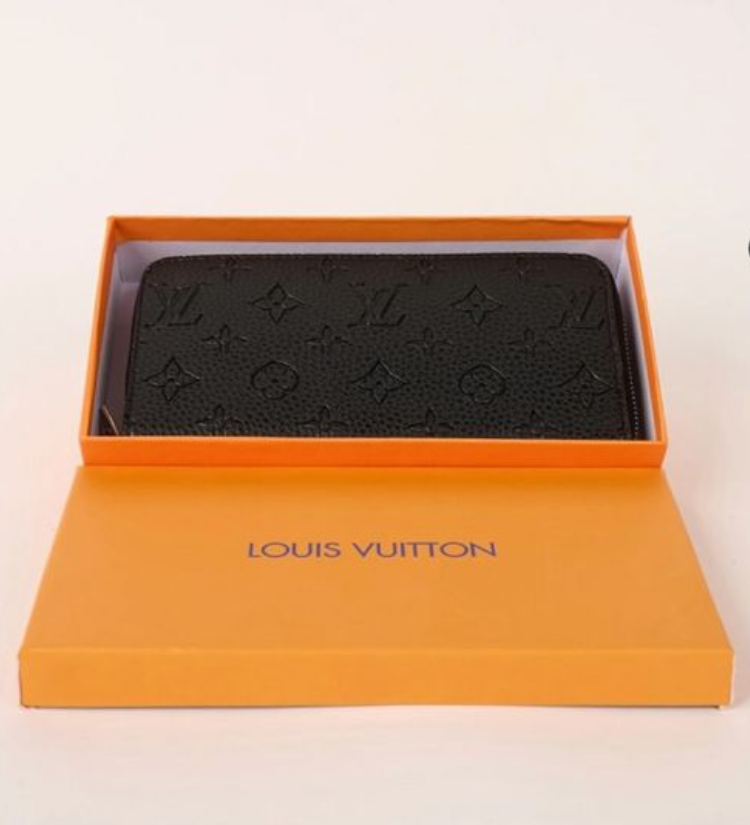 LV - fermuarlı siyah sıcak baskı cüzdan