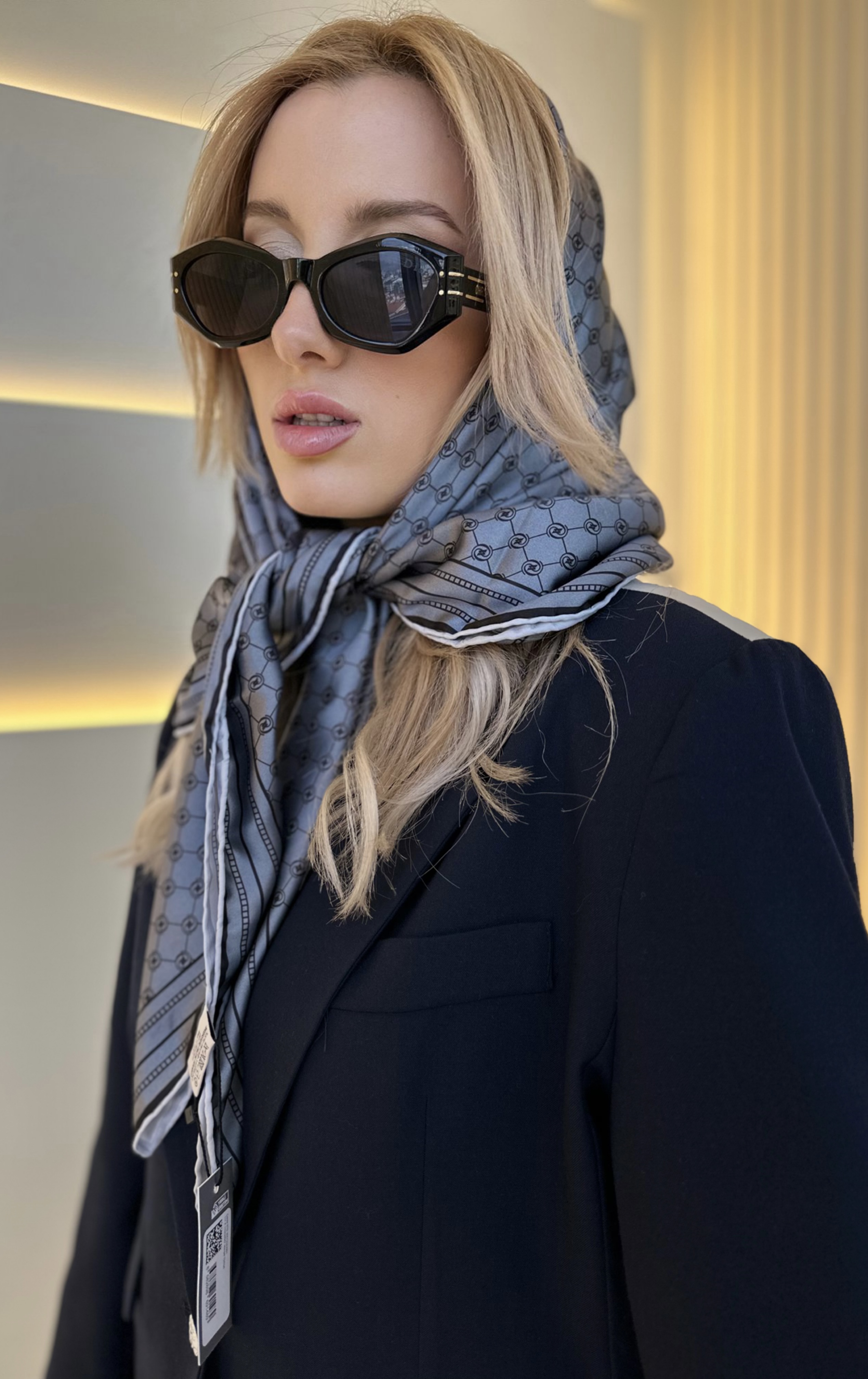 Vkk - Monogram Twill Şal Antrasit