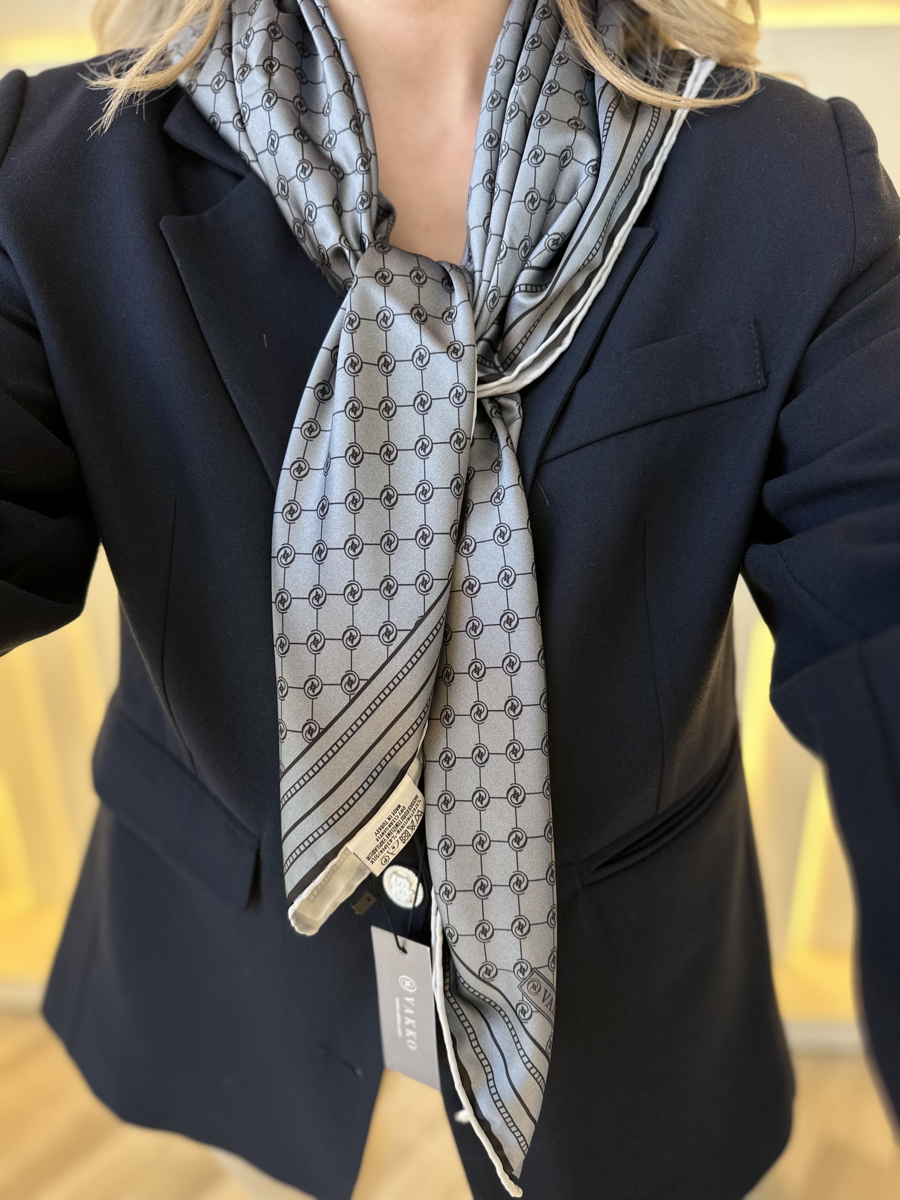 Vkk - Monogram Twill Şal Antrasit