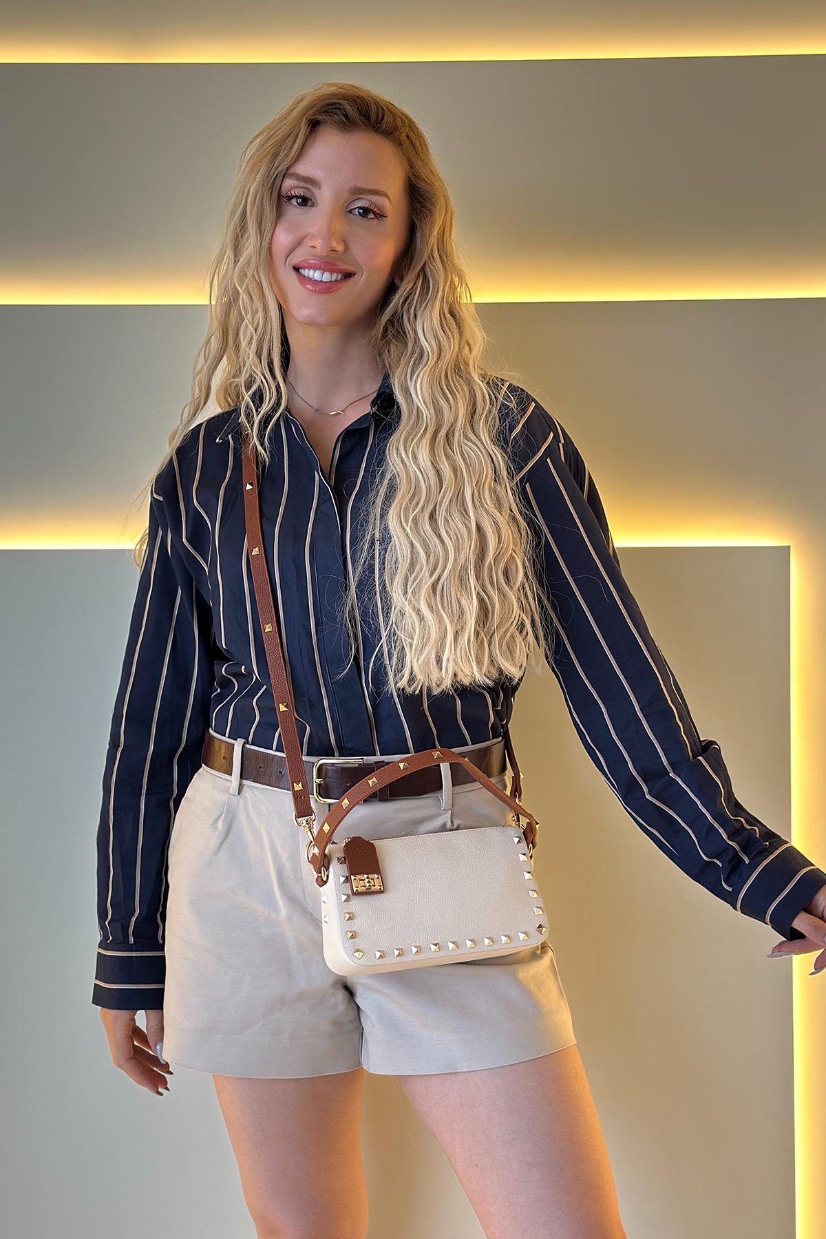 Vltn - Rockstud Beyaz Taba Askı