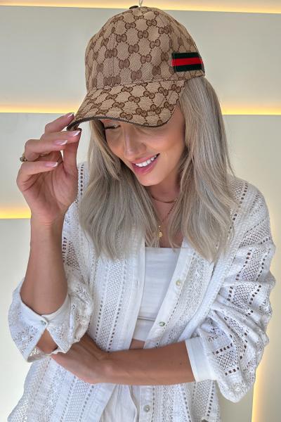 Gcc - Şapka Kahve Cap Şerit Detay