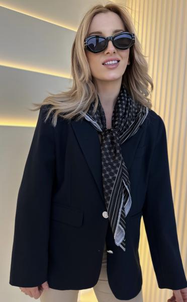 Vkk - Monogram Twill Şal Siyah