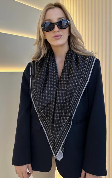 Vkk - Monogram Twill Şal Siyah