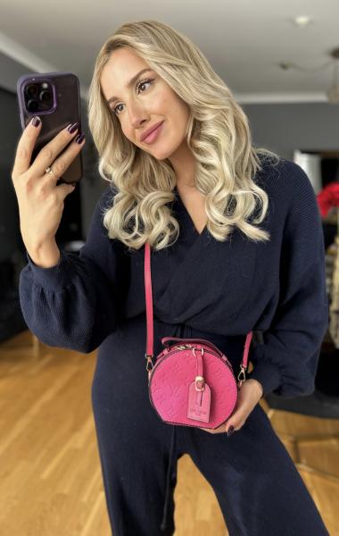 LV.- Necklace Fuşya Sıcak Baskı
